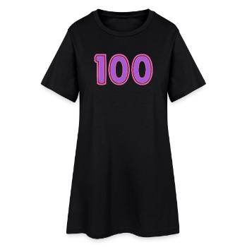 100. 100 ANS. 100e ANNIVERSAIRE - Robe T-shirt Femme - noir - Devant