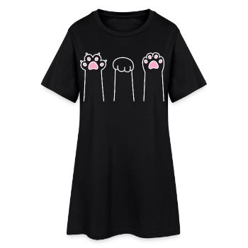 Cat Paw Game Cat Paws Scissors Stone Paper - Robe T-shirt Femme - noir - Devant