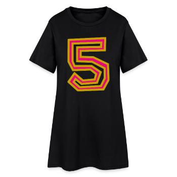 5. 5 YEARS. 5th ANNIVERSARY - Women’s T-Shirt Dress - black - Front