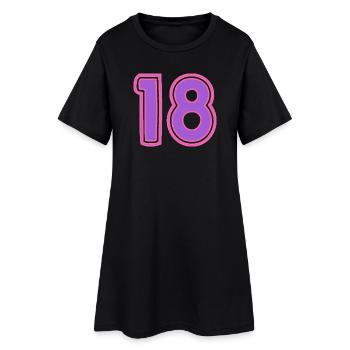 18. 18 JAHRE ALT. 18-JÄHRIGES JUBILÄUM. GEBURTSTAG 18 JAHRE. - Frauen T-Shirt-Kleid - Schwarz - Vorne