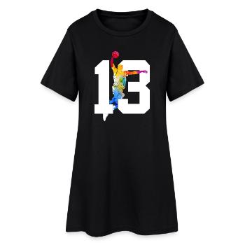 NUMMER 13 BASKETBALL 13. GEBURTSTAG - Frauen T-Shirt-Kleid - Schwarz - Vorne