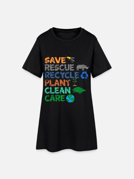 Umweltschützer Grüne Umweltschutz Spruch Öko - Frauen T-Shirt-Kleid - Schwarz