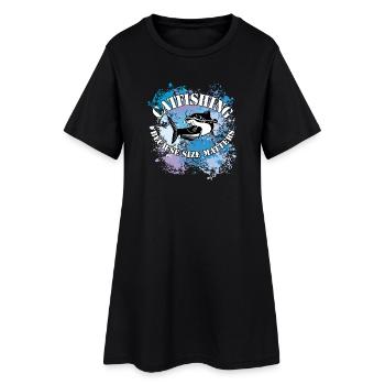 Poisson-chat Poisson-chat Poisson-chat pour les éclaboussures de peinture - Robe T-shirt Femme - noir - Devant