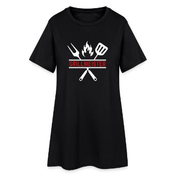 grillmeister - Frauen T-Shirt-Kleid - Schwarz - Vorne