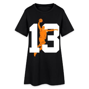 NUMÉRO 13 : 13E ANNIVERSAIRE DE BASKET-BALL - Robe T-shirt Femme - noir - Devant