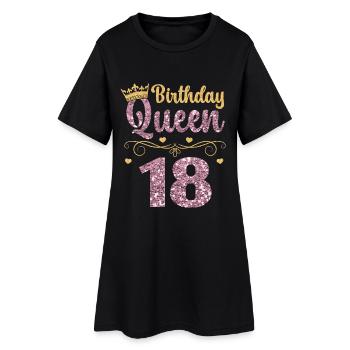 18.Geburtstag Königin 18 Jahre Achtzehn - Frauen T-Shirt-Kleid - Schwarz - Vorne