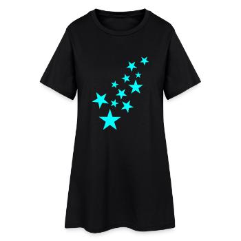 Stern Sternchen Muster Symbol - Frauen T-Shirt-Kleid - Schwarz - Vorne