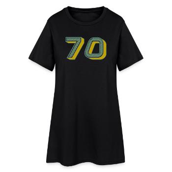 70. 70 ANS. 70e ANNIVERSAIRE. ANNIVERSAIRE 70 ANS. - Robe T-shirt Femme - noir - Devant
