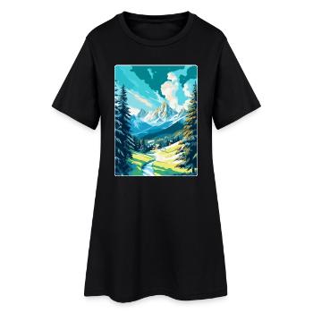St. Moritz Schweiz Vintage Reiseplakat WPA - Frauen T-Shirt-Kleid - Schwarz - Vorne