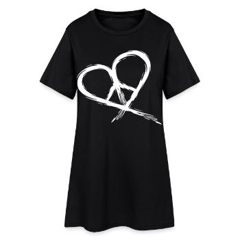 Peace Symbol Hippie Herz Frieden Freiheit Liebe - Frauen T-Shirt-Kleid - Schwarz - Vorne