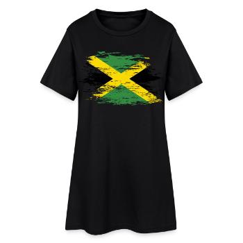 Jamaika Flagge used - Frauen T-Shirt-Kleid - Schwarz - Vorne