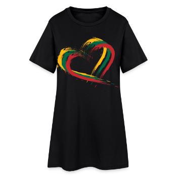 Herz Bürste Flagge Litauens - Frauen T-Shirt-Kleid - Schwarz - Vorne