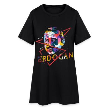 Spöttischer Erdogan Boxhandschuh - Frauen T-Shirt-Kleid - Schwarz - Vorne