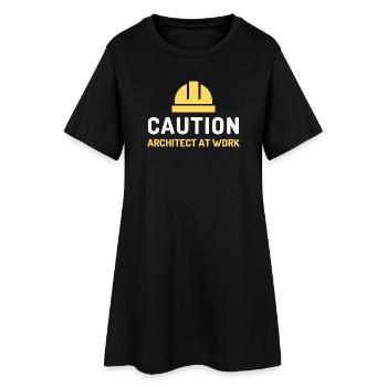 architekt at work - Frauen T-Shirt-Kleid - Schwarz - Vorne