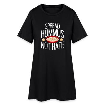 Spread Hummus Not Hate Vegan Geschenk Für Veganer - Frauen T-Shirt-Kleid - Schwarz - Vorne