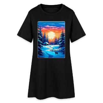 Laponie Finlande Affiche de voyage vintage souvenir WPA - Robe T-shirt Femme - noir - Devant