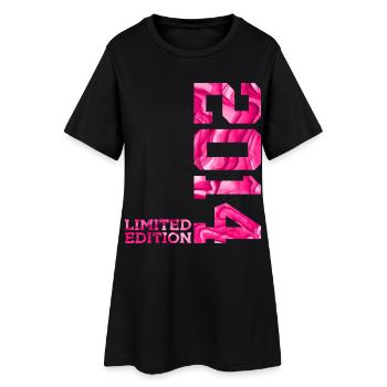 12. GEBURTSTAG PINK LIMITED EDITION 2014 - Frauen T-Shirt-Kleid - Schwarz - Vorne