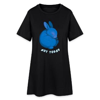 Rabbit - Nicht heute - Frauen T-Shirt-Kleid - Schwarz - Vorne