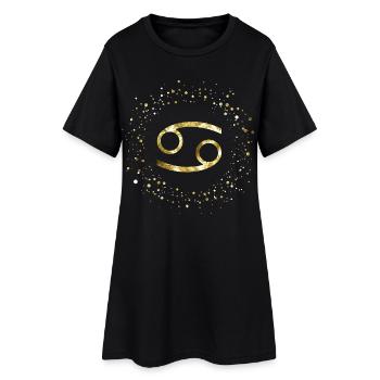 Krebs Sternzeichen - Frauen T-Shirt-Kleid - Schwarz - Vorne