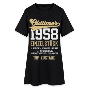 68. GEBURTSTAG OLDTIMER 1958 - Frauen T-Shirt-Kleid - Schwarz - Vorne
