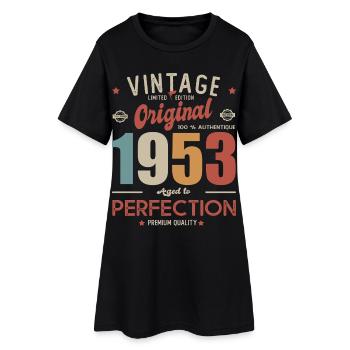 vintage original 1953 né en anniversaire 70 ans - Robe T-shirt Femme - noir - Devant
