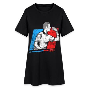 Treffsicherer Dartspieler Vereinsabend - Frauen T-Shirt-Kleid - Schwarz - Vorne