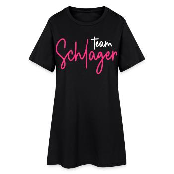 Team Schlager - Frauen T-Shirt-Kleid - Schwarz - Vorne