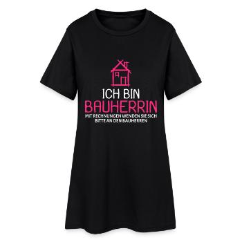 Bauherr Baumeister Hausbau Bauherrin Geschenk - Frauen T-Shirt-Kleid - Schwarz - Vorne