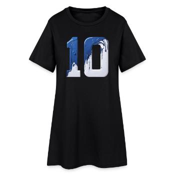 NON. 10 NUMÉRO 10 BLEU BLANC 10E ANNIVERSAIRE - Robe T-shirt Femme - noir - Devant