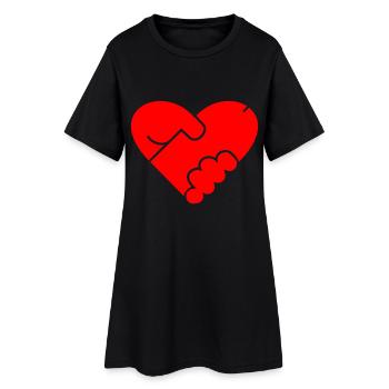 Cadeau de pénis de coeur masturbent la Saint-Valentin - Robe T-shirt Femme - noir - Devant