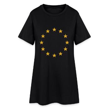 Europa Europasterne - Frauen T-Shirt-Kleid - Schwarz - Vorne