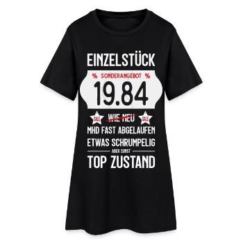42. GEBURTSTAG 1984 EINZELSTÜCK PREISSCHILD - Frauen T-Shirt-Kleid - Schwarz - Vorne