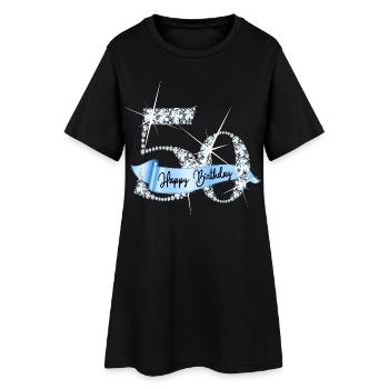 Design d’anniversaire en diamant pailleté pour le 50e anniversaire - Robe T-shirt Femme - noir - Devant