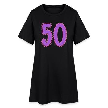 50. 50 ANS. 50e ANNIVERSAIRE. ANNIVERSAIRE 50 ANS. - Robe T-shirt Femme - noir - Devant