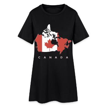Kanada Silhouette mit Ahornblatt - Frauen T-Shirt-Kleid - Schwarz - Vorne