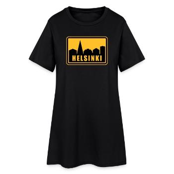 Helsinki - Frauen T-Shirt-Kleid - Schwarz - Vorne