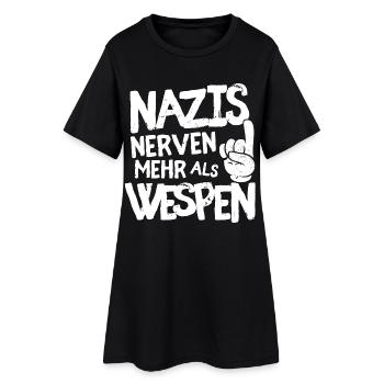 Nazis nerven mehr als Wespen - Frauen T-Shirt-Kleid - Schwarz - Vorne