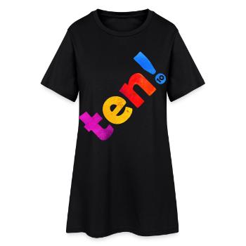 DIX 10 ANS 10E ANNIVERSAIRE - Robe T-shirt Femme - noir - Devant