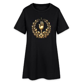 Logo de la fourchette Gourmet - Robe T-shirt Femme - noir - Devant