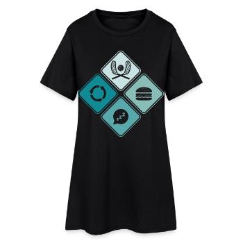 Floorball Unihockey Floorballspieler - Frauen T-Shirt-Kleid - Schwarz - Vorne