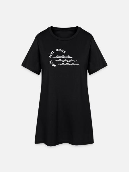 Meer geht immer - Frauen T-Shirt-Kleid - Schwarz