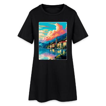 Lac de Côme Italie Affiche de voyage vintage Souvenir WPA - Robe T-shirt Femme - noir - Devant