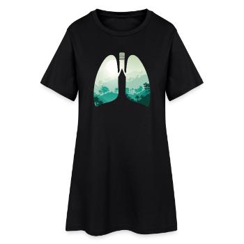 Nature verte forêt paysage poumon - Robe T-shirt Femme - noir - Devant
