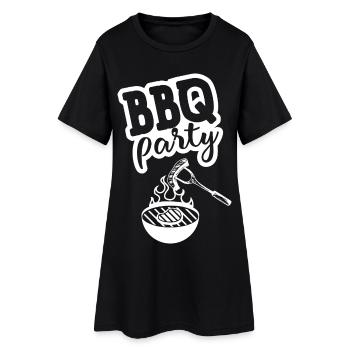 BBQ PARTY Küchenschürze - Frauen T-Shirt-Kleid - Schwarz - Vorne