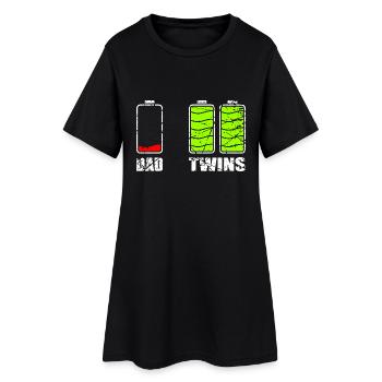 Dad Twins Geschenk - Frauen T-Shirt-Kleid - Schwarz - Vorne