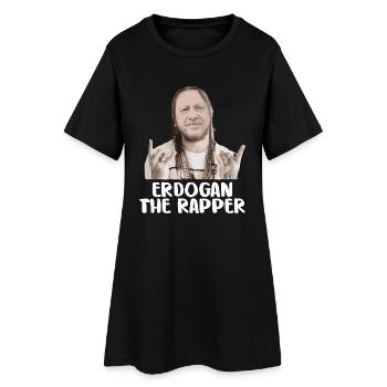 Spöttischer Erdogan Rapdiktator - Frauen T-Shirt-Kleid - Schwarz - Vorne