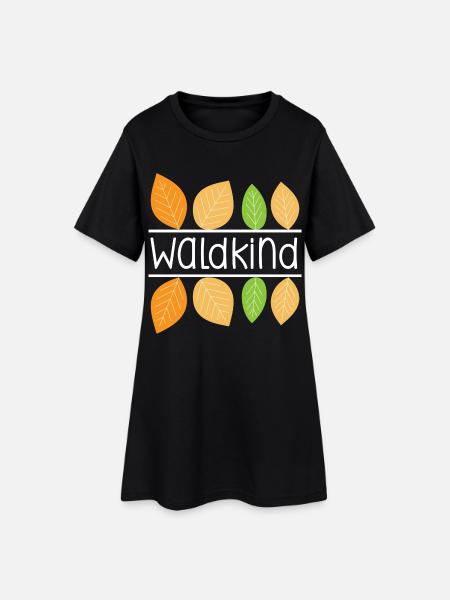 Waldkind - Frauen T-Shirt-Kleid - Schwarz
