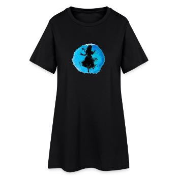 Alice Im Untergrund - - Frauen T-Shirt-Kleid - Schwarz - Vorne
