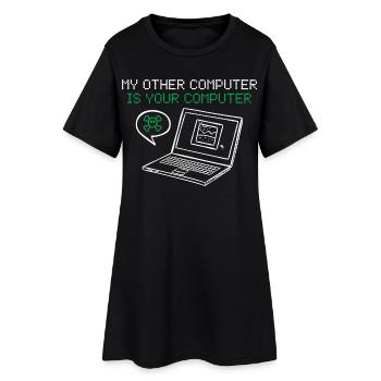 Hacker Mein Anderer Computer Ist Deiner - Frauen T-Shirt-Kleid - Schwarz - Vorne