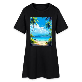 Inseln Karibik Reise Poster Souvenir - Frauen T-Shirt-Kleid - Schwarz - Vorne